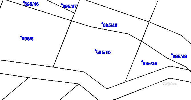 Parcela st. 695/10 v KÚ Horka u Žehušic, Katastrální mapa