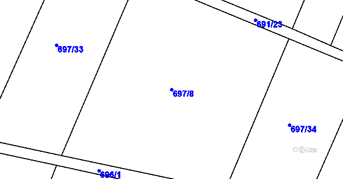 Parcela st. 697/8 v KÚ Horka u Žehušic, Katastrální mapa