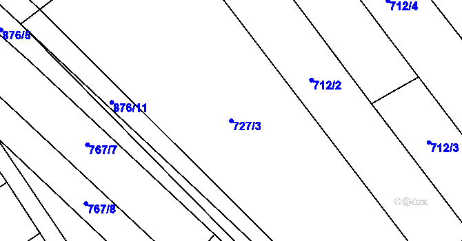 Parcela st. 727/3 v KÚ Horka u Žehušic, Katastrální mapa