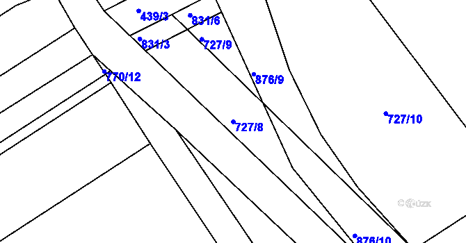 Parcela st. 727/8 v KÚ Horka u Žehušic, Katastrální mapa