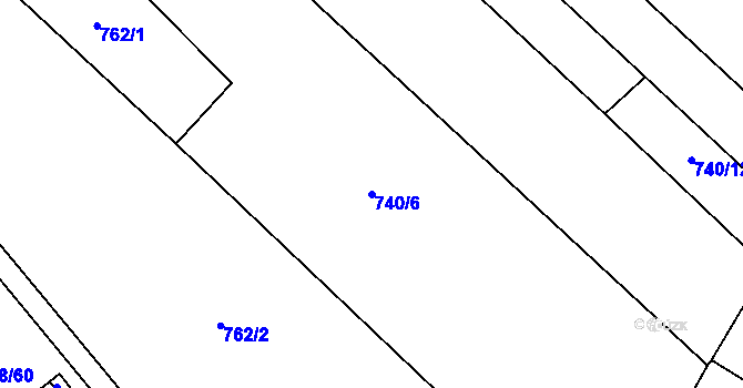 Parcela st. 740/6 v KÚ Horka u Žehušic, Katastrální mapa