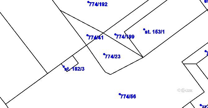 Parcela st. 774/23 v KÚ Horka u Žehušic, Katastrální mapa