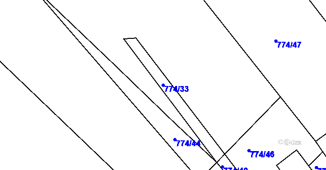 Parcela st. 774/33 v KÚ Horka u Žehušic, Katastrální mapa