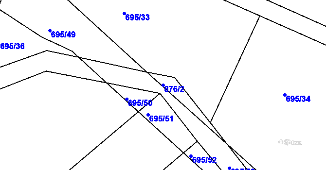 Parcela st. 876/2 v KÚ Horka u Žehušic, Katastrální mapa