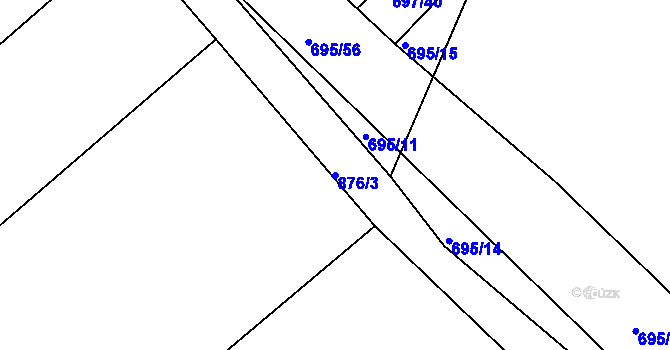 Parcela st. 876/3 v KÚ Horka u Žehušic, Katastrální mapa