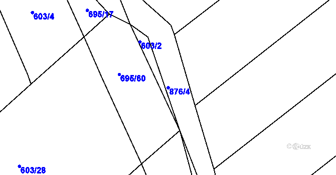 Parcela st. 876/4 v KÚ Horka u Žehušic, Katastrální mapa