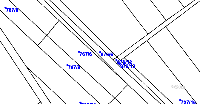 Parcela st. 876/6 v KÚ Horka u Žehušic, Katastrální mapa