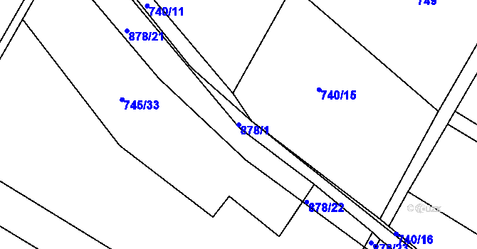 Parcela st. 878/1 v KÚ Horka u Žehušic, Katastrální mapa