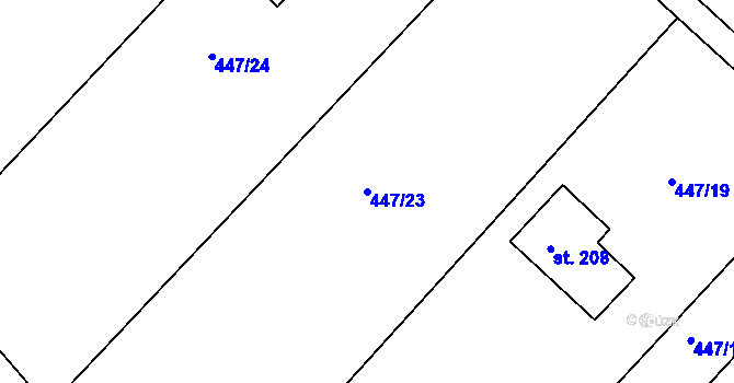 Parcela st. 447/23 v KÚ Horka u Žehušic, Katastrální mapa