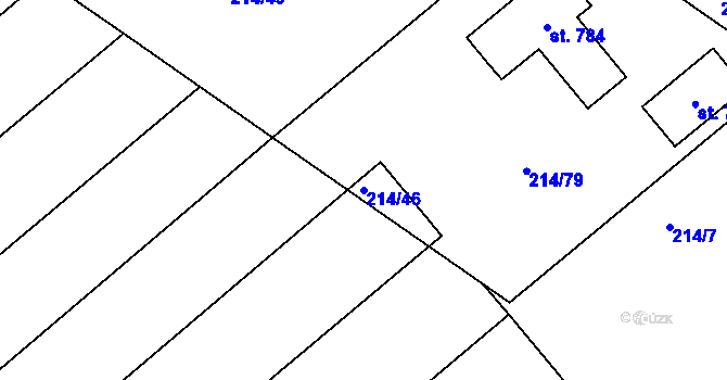 Parcela st. 214/46 v KÚ Horka u Žehušic, Katastrální mapa
