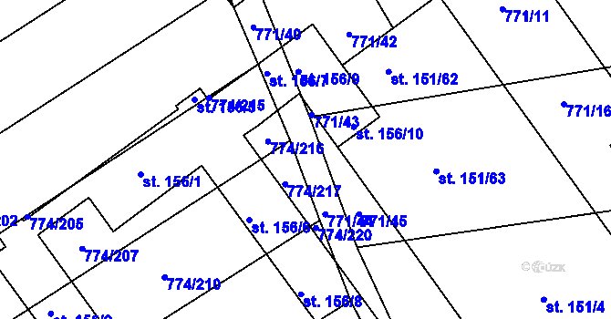 Parcela st. 151/51 v KÚ Horka u Žehušic, Katastrální mapa