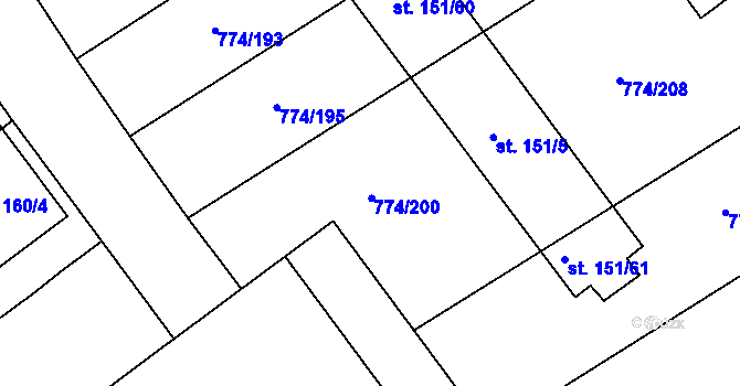 Parcela st. 151/24 v KÚ Horka u Žehušic, Katastrální mapa