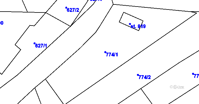 Parcela st. 774/1 v KÚ Horka u Žehušic, Katastrální mapa
