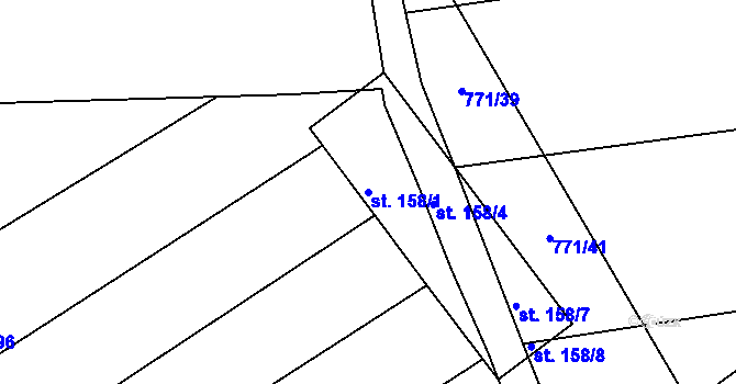 Parcela st. 158/1 v KÚ Horka u Žehušic, Katastrální mapa