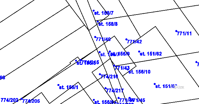 Parcela st. 156/7 v KÚ Horka u Žehušic, Katastrální mapa