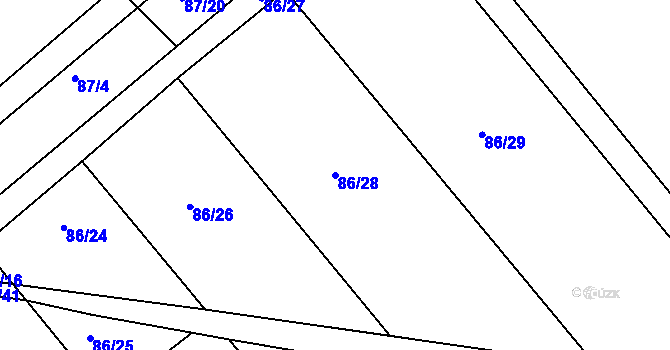 Parcela st. 86/28 v KÚ Horka u Žehušic, Katastrální mapa