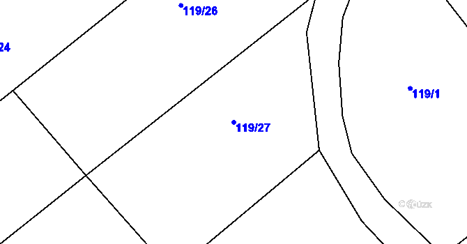 Parcela st. 119/27 v KÚ Horka u Žehušic, Katastrální mapa