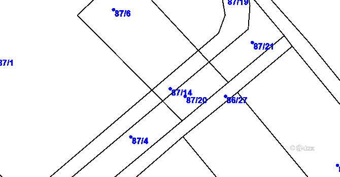 Parcela st. 87/14 v KÚ Horka u Žehušic, Katastrální mapa