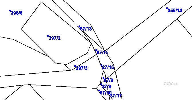 Parcela st. 87/15 v KÚ Horka u Žehušic, Katastrální mapa