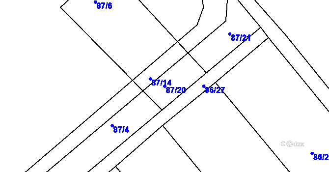 Parcela st. 87/20 v KÚ Horka u Žehušic, Katastrální mapa