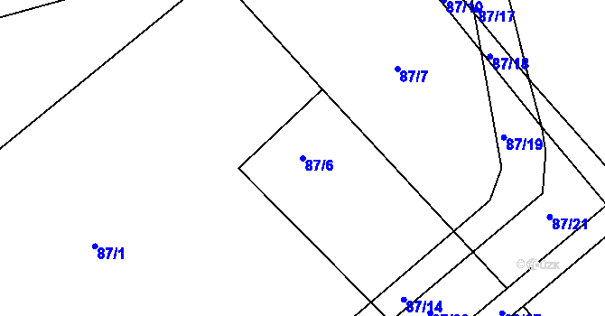 Parcela st. 87/6 v KÚ Horka u Žehušic, Katastrální mapa
