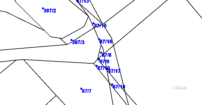 Parcela st. 87/8 v KÚ Horka u Žehušic, Katastrální mapa