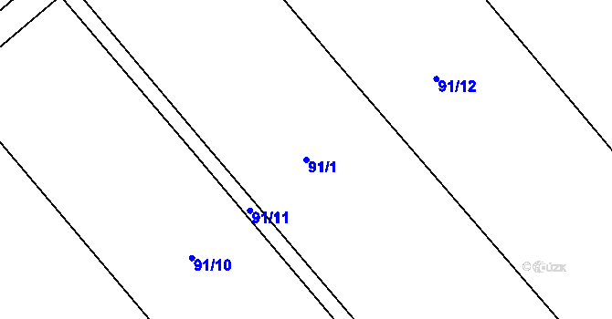 Parcela st. 91/1 v KÚ Horka u Žehušic, Katastrální mapa