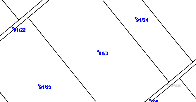 Parcela st. 91/3 v KÚ Horka u Žehušic, Katastrální mapa