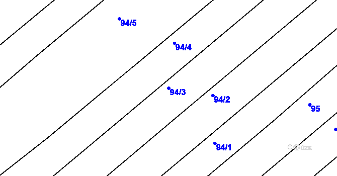 Parcela st. 94/3 v KÚ Horka u Žehušic, Katastrální mapa