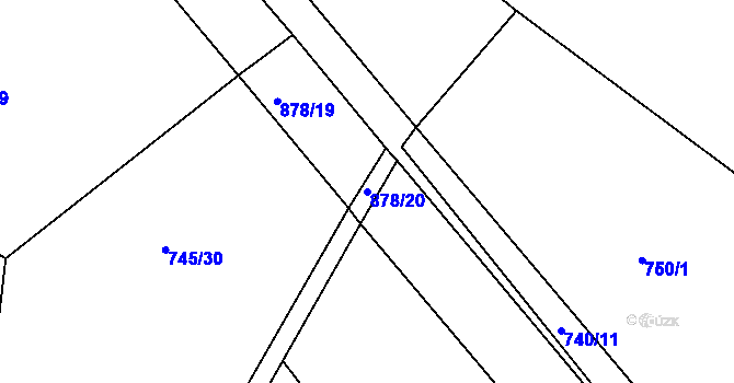 Parcela st. 878/20 v KÚ Horka u Žehušic, Katastrální mapa