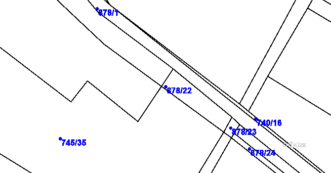 Parcela st. 878/22 v KÚ Horka u Žehušic, Katastrální mapa