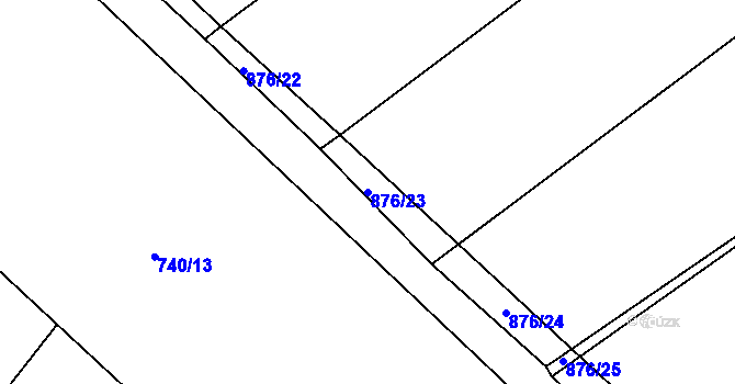 Parcela st. 876/23 v KÚ Horka u Žehušic, Katastrální mapa