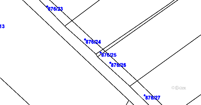 Parcela st. 876/25 v KÚ Horka u Žehušic, Katastrální mapa