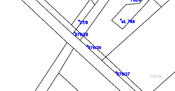 Parcela st. 876/36 v KÚ Horka u Žehušic, Katastrální mapa