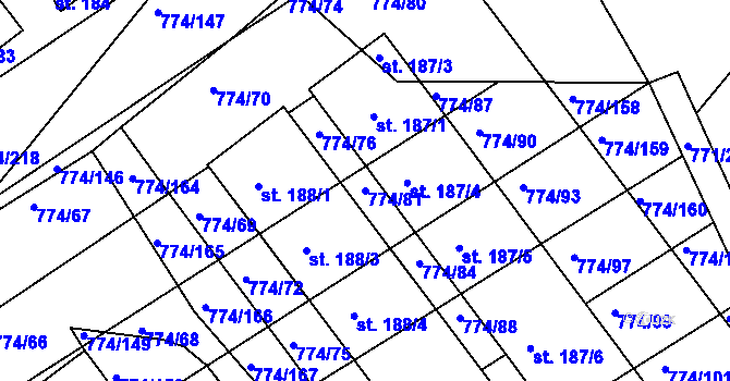 Parcela st. 774/81 v KÚ Horka u Žehušic, Katastrální mapa