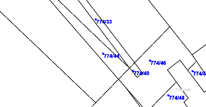 Parcela st. 774/44 v KÚ Horka u Žehušic, Katastrální mapa