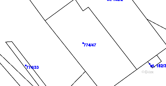 Parcela st. 774/47 v KÚ Horka u Žehušic, Katastrální mapa