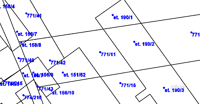 Parcela st. 771/11 v KÚ Horka u Žehušic, Katastrální mapa