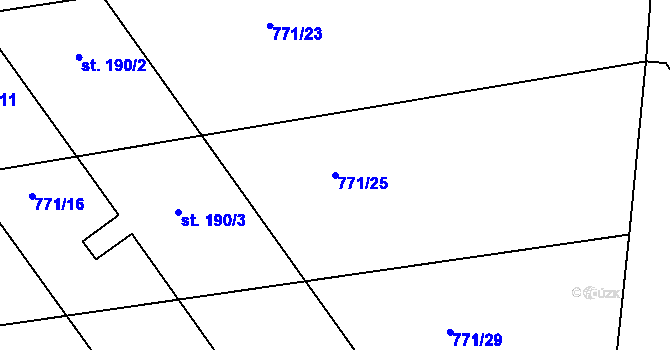 Parcela st. 771/25 v KÚ Horka u Žehušic, Katastrální mapa