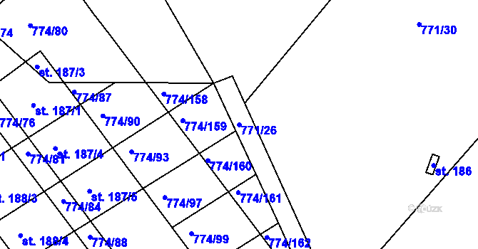 Parcela st. 771/26 v KÚ Horka u Žehušic, Katastrální mapa