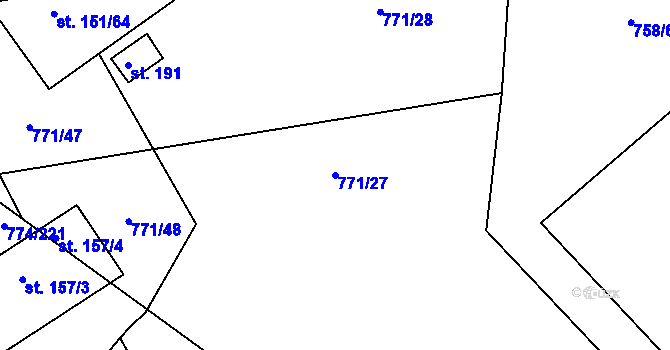 Parcela st. 771/27 v KÚ Horka u Žehušic, Katastrální mapa