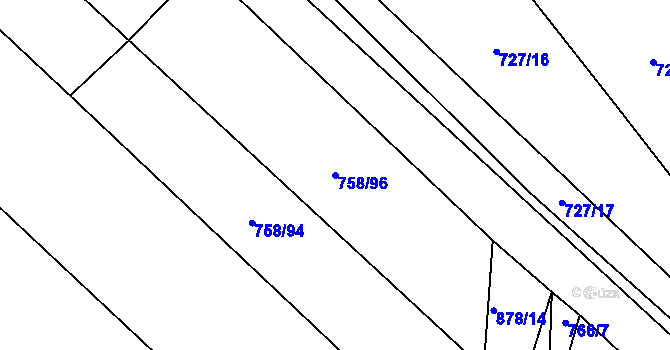 Parcela st. 758/96 v KÚ Horka u Žehušic, Katastrální mapa