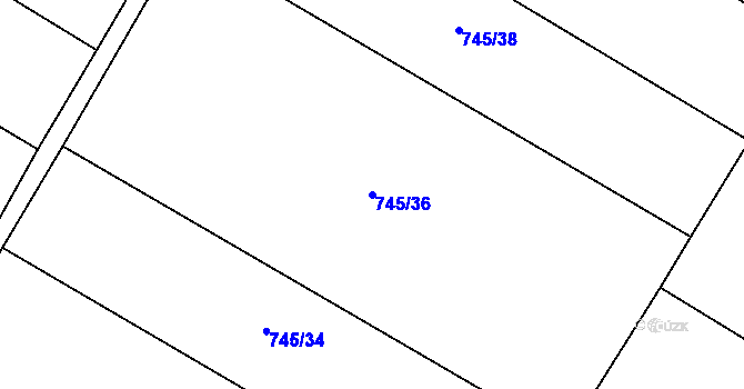 Parcela st. 745/36 v KÚ Horka u Žehušic, Katastrální mapa