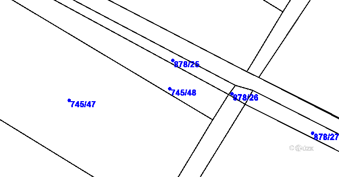 Parcela st. 745/48 v KÚ Horka u Žehušic, Katastrální mapa