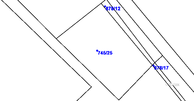 Parcela st. 745/25 v KÚ Horka u Žehušic, Katastrální mapa