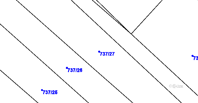 Parcela st. 737/27 v KÚ Horka u Žehušic, Katastrální mapa