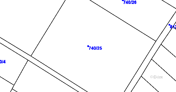 Parcela st. 740/25 v KÚ Horka u Žehušic, Katastrální mapa