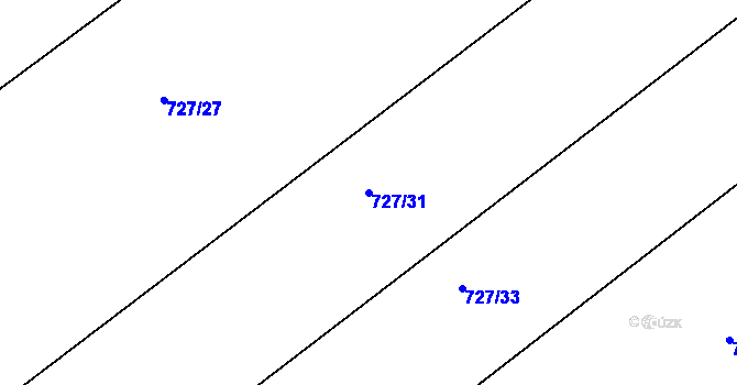 Parcela st. 727/31 v KÚ Horka u Žehušic, Katastrální mapa