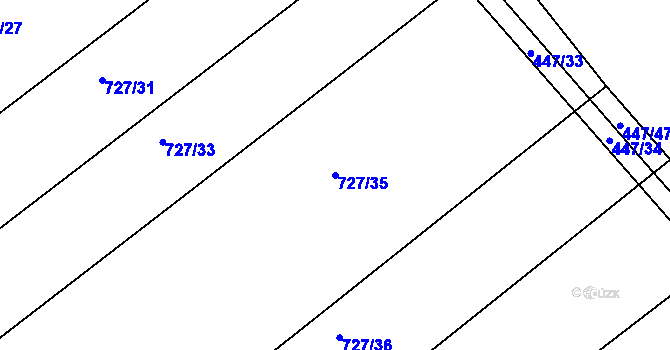 Parcela st. 727/35 v KÚ Horka u Žehušic, Katastrální mapa