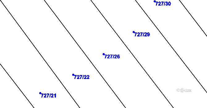 Parcela st. 727/26 v KÚ Horka u Žehušic, Katastrální mapa